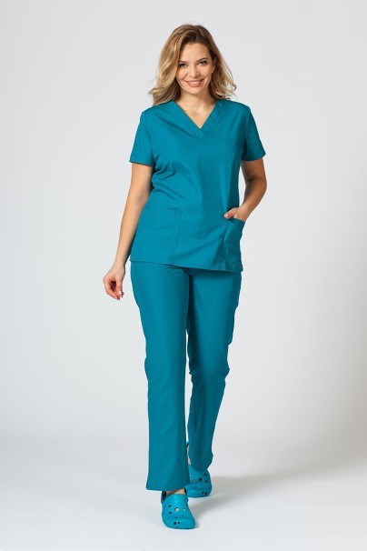 Women’s Maevn Red Panda scrub top teal blue-4