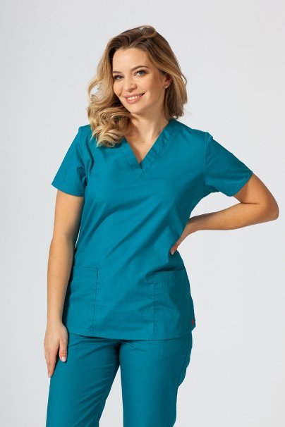 Women's Maevn Red Panda scrubs set teal blue-2