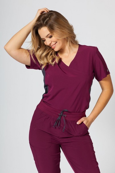 Women's Maevn Matrix Impulse scrubs set wine-3