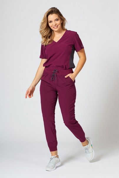 Women’s Maevn Matrix Impulse Asymmetric scrub top wine-2