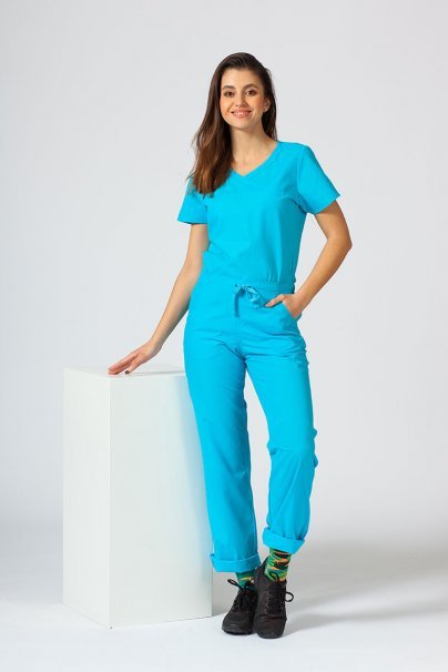 Women’s Maevn Red Panda Asymetric scrub top turquoise-1