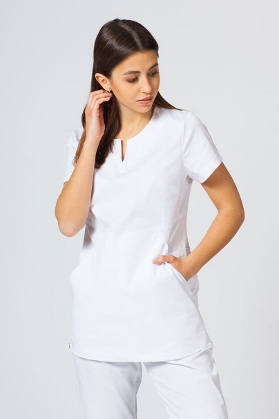Women’s Sunrise Uniforms Active Kangaroo scrub top white-2