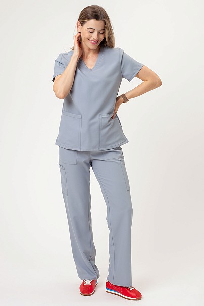 Women's Cherokee Ultra V-neck scrubs set grey
