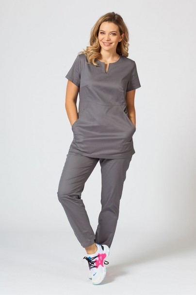 Women’s Sunrise Uniforms Active Kangaroo scrub top pewter-1