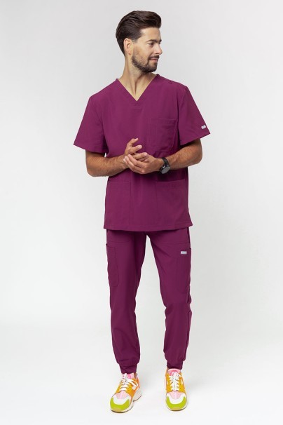 Men's Maevn Momentum V-neck scrub top wine-6