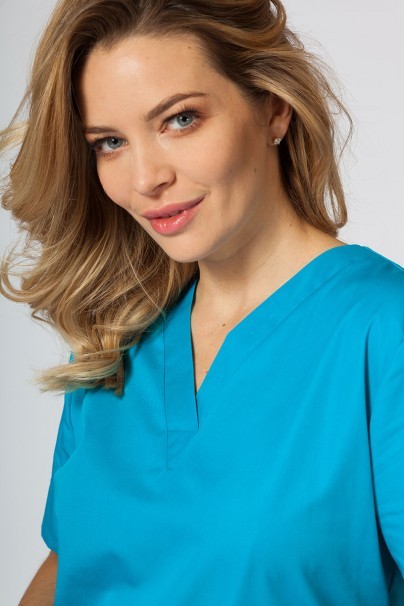 Women’s Sunrise Uniforms straight scrub dress turquoise-2