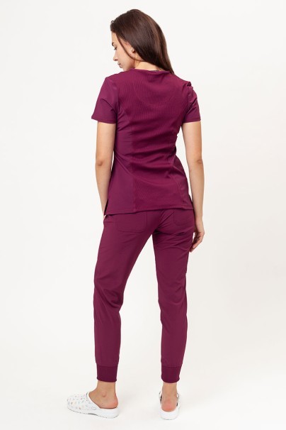Women's Cherokee Infinity Mid Rise scrub jogger trousers wine-8