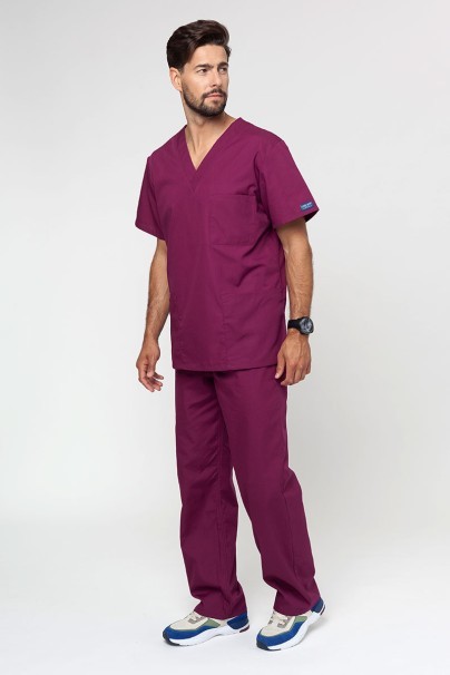 Men’s Cherokee Originals V-neck scrub top wine-5