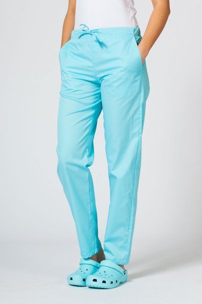 Women’s Sunrise Uniforms Basic Classic scrubs set (Light top, Regular trousers) aqua-5