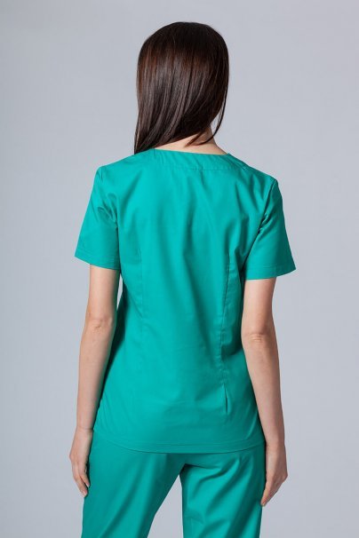 Women’s Sunrise Uniforms Basic Classic scrubs set (Light top, Regular trousers) hunter green-3