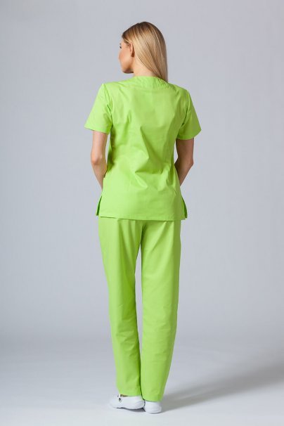 Women’s Sunrise Uniforms Basic Classic scrubs set (Light top, Regular trousers) lime-2