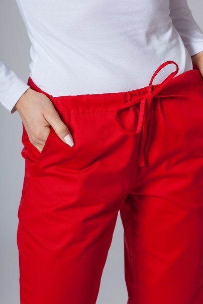 Women’s Sunrise Uniforms Basic Classic scrubs set (Light top, Regular trousers) red-7