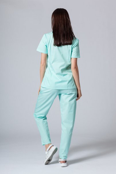 Women’s Sunrise Uniforms Basic Classic scrubs set (Light top, Regular trousers) mint-1