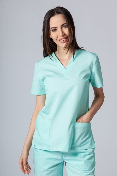 Women’s Sunrise Uniforms Basic Classic scrubs set (Light top, Regular trousers) mint-2