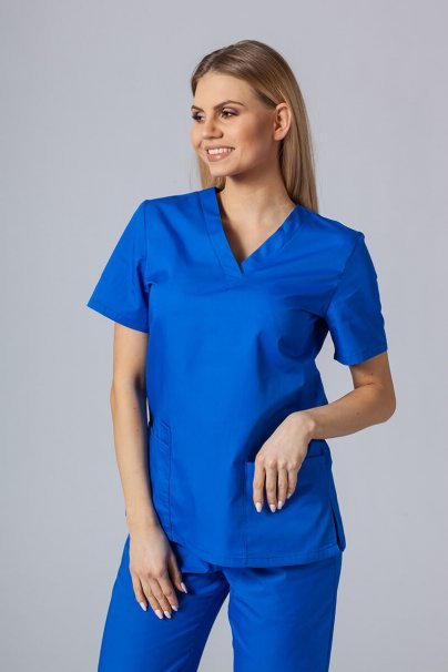 Women’s Sunrise Uniforms Basic Classic scrubs set (Light top, Regular trousers) royal blue-2