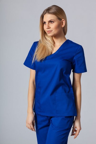 Women’s Sunrise Uniforms Basic Classic scrubs set (Light top, Regular trousers) galaxy blue-2