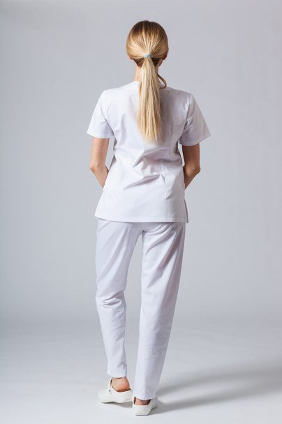 Women’s Sunrise Uniforms Basic Classic scrubs set (Light top, Regular trousers) white-3