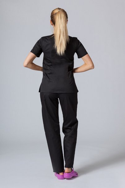 Women’s Sunrise Uniforms Basic Classic scrubs set (Light top, Regular trousers) black-2