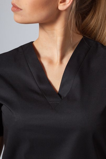 Women’s Sunrise Uniforms Basic Classic scrubs set (Light top, Regular trousers) black-4