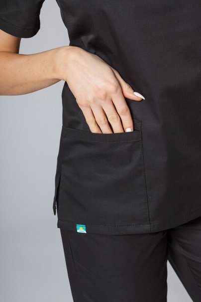 Women’s Sunrise Uniforms Basic Classic scrubs set (Light top, Regular trousers) black-5