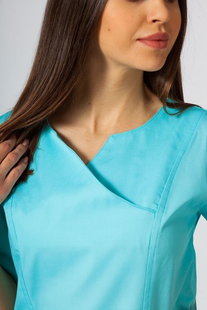 Women’s Sunrise Uniforms classic scrub dress aqua-3