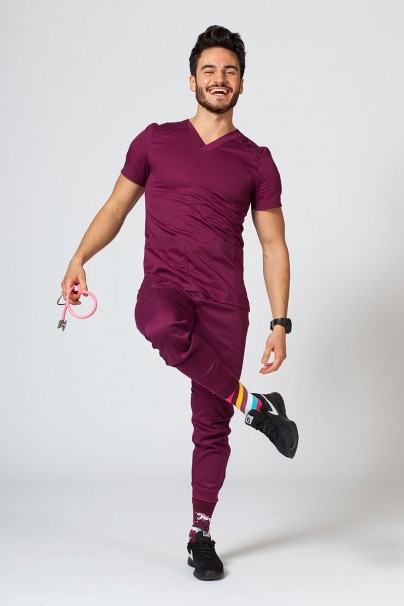 Men’s Maevn Matrix Jogger scrubs set wine-3