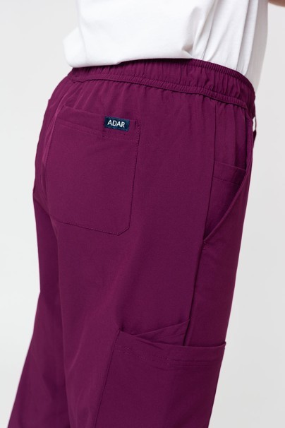 Men’s Adar Uniforms Slim Leg Cargo trousers wine-5