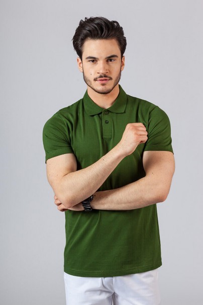 Men’s Malfini Single Jersey polo shirt bottle green-2