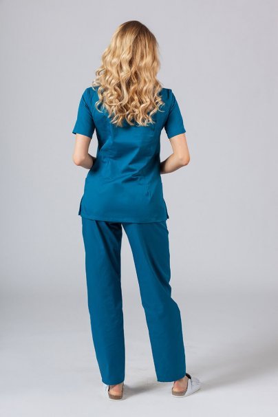 Women’s Sunrise Uniforms Basic Classic scrubs set (Light top, Regular trousers) caribbean blue-2