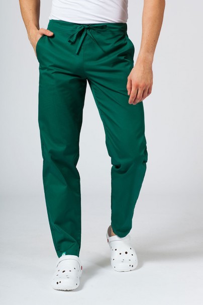 Men’s Sunrise Uniforms Basic Classic scrubs set (Standard top, Regular trousers) bottle green-7