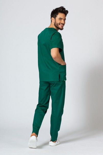 Men’s Sunrise Uniforms Basic Classic scrubs set (Standard top, Regular trousers) bottle green-1