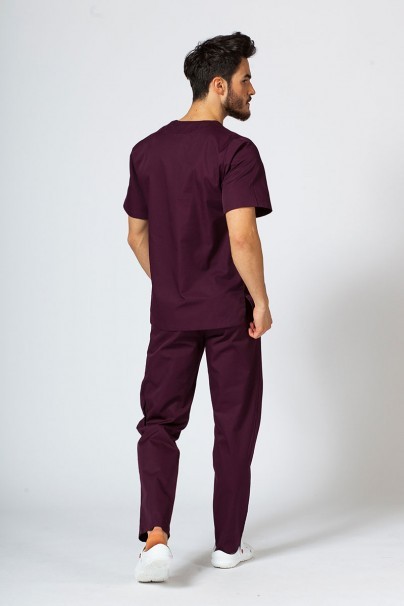 Men’s Sunrise Uniforms Basic Classic scrubs set (Standard top, Regular trousers) burgundy-2