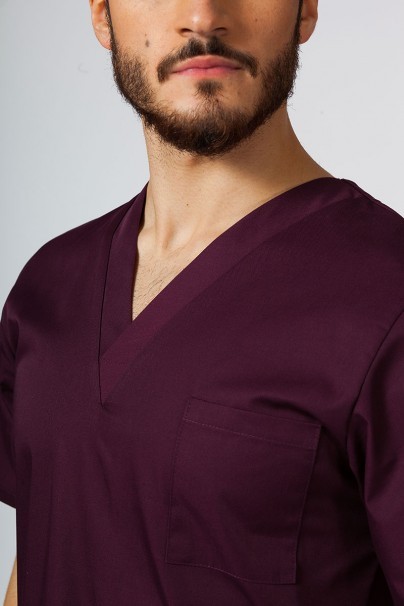 Men’s Sunrise Uniforms Basic Classic scrubs set (Standard top, Regular trousers) burgundy-4