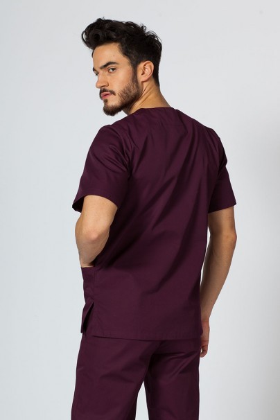 Men’s Sunrise Uniforms Basic Classic scrubs set (Standard top, Regular trousers) burgundy-2