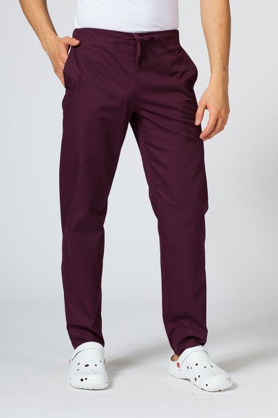 Men’s Sunrise Uniforms Basic Classic scrubs set (Standard top, Regular trousers) burgundy-6