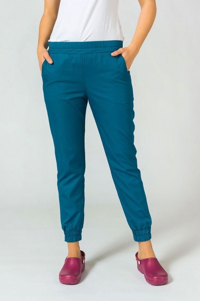 Women's Sunrise Uniforms Basic Jogger scrubs set (Light top, Easy trousers) caribbean blue-5
