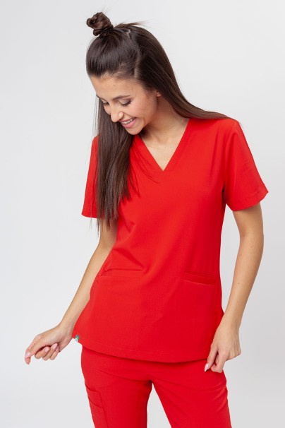 Women's Sunrise Uniforms Premium scrubs set (Joy top, Chill trousers) juicy red-3