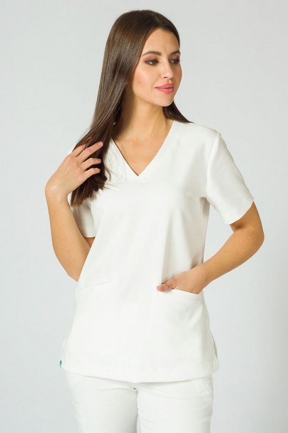 Women's Sunrise Uniforms Premium scrubs set (Joy top, Chill trousers) ecru-2