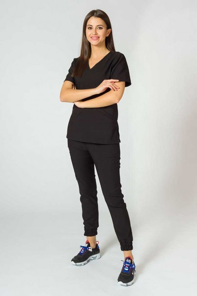 Women’s Sunrise Uniforms Premium Joy scrub top black-1