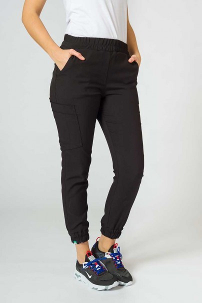 Women's Sunrise Uniforms Premium scrubs set (Joy top, Chill trousers) black-6