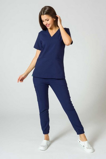 Women’s Sunrise Uniforms Premium Joy scrub top navy-2