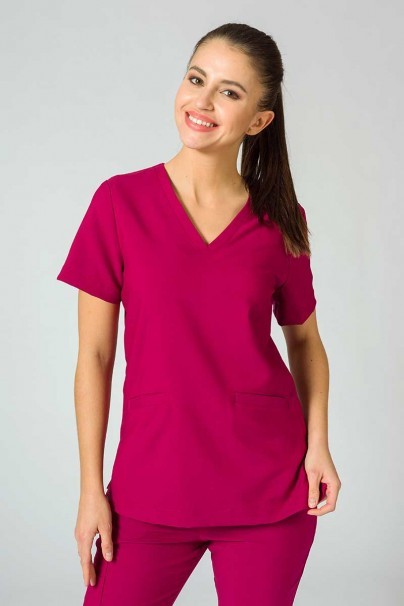 Women’s Sunrise Uniforms Premium Joy scrub top wine-2