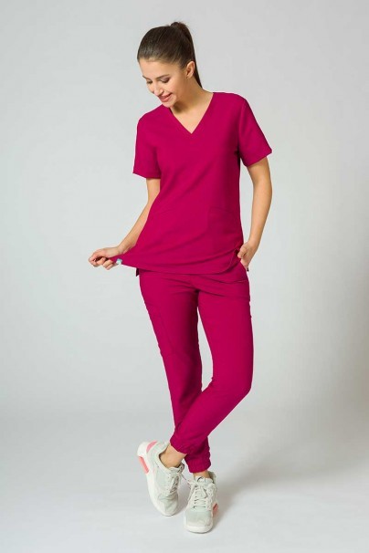 Women’s Sunrise Uniforms Premium Joy scrub top wine-8