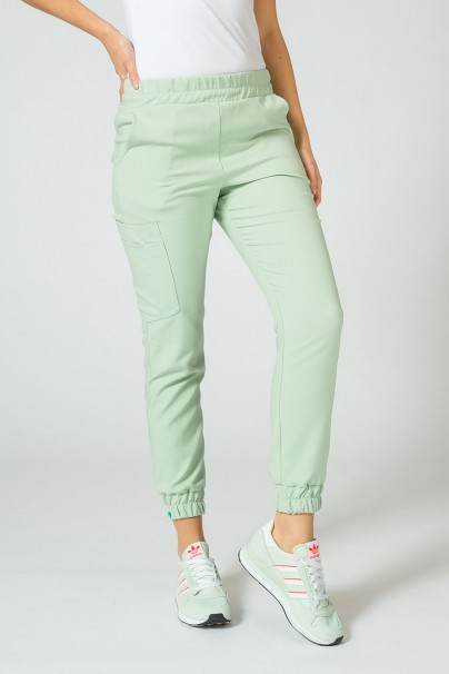 Women's Sunrise Uniforms Premium scrubs set (Joy top, Chill trousers) pistachio-3