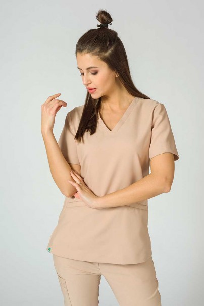 Women’s Sunrise Uniforms Premium Joy scrubs top khaki-5