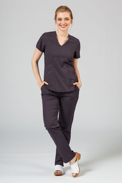 Women’s Adar Uniforms Modern scrub top pewter-2