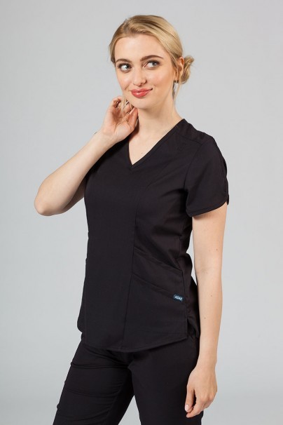 Adar Uniforms Yoga scrubs set (with Modern top – elastic) black-3