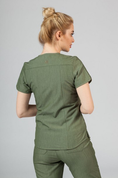 Women’s Adar Uniforms Modern scrub top heather olive-3