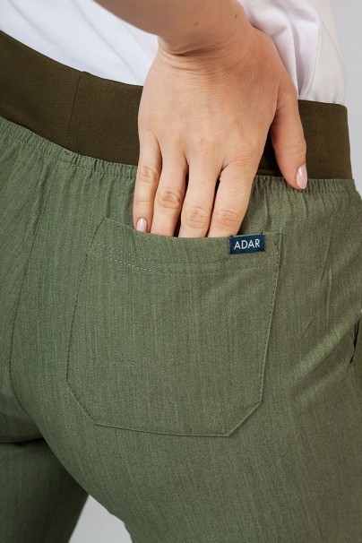 Women’s Adar Uniforms Leg Yoga scrub trousers heather olive-5