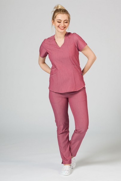 Women’s Adar Uniforms Modern scrub top heather wine-2